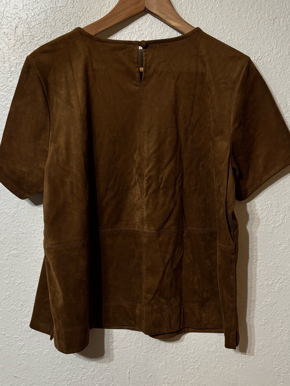 J. Jill Faux Suede Short Sleeve Shirt Medium Petite - Picture 6 of 6